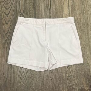 Slazenger Womens Gold Shorts Pleated Front High Rise Side Pockets White Size L